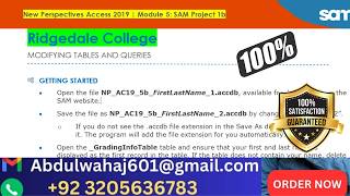 Ridgedale College Access Module 5 SAM Project 1b #RidgedaleCollege #accessmodule5