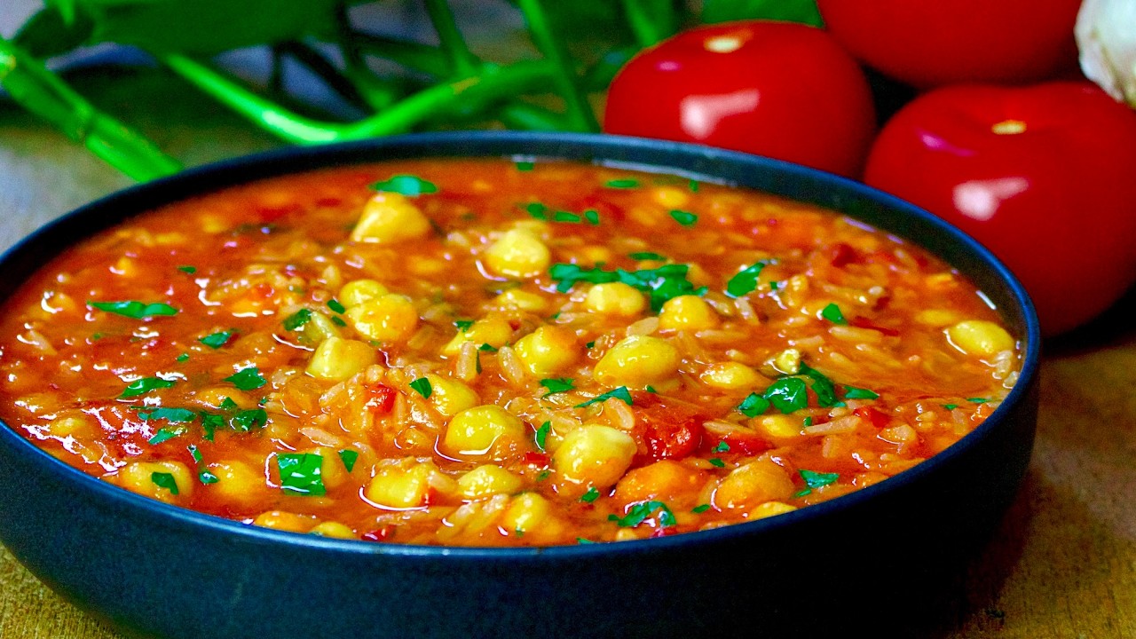 Невероятно простой суп из нута и риса. Средиземноморская кухня