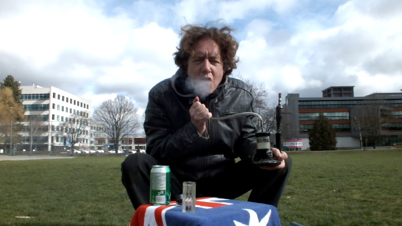 Marijuana Man having a dab in the park