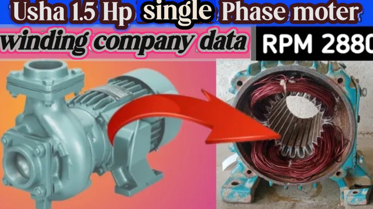 Usha moter pump 2hp single phase || full rewinding data ⚙️⚙️⚙️