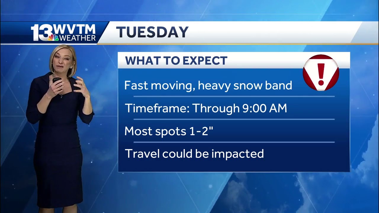 Snowfall in Alabama Tuesday
