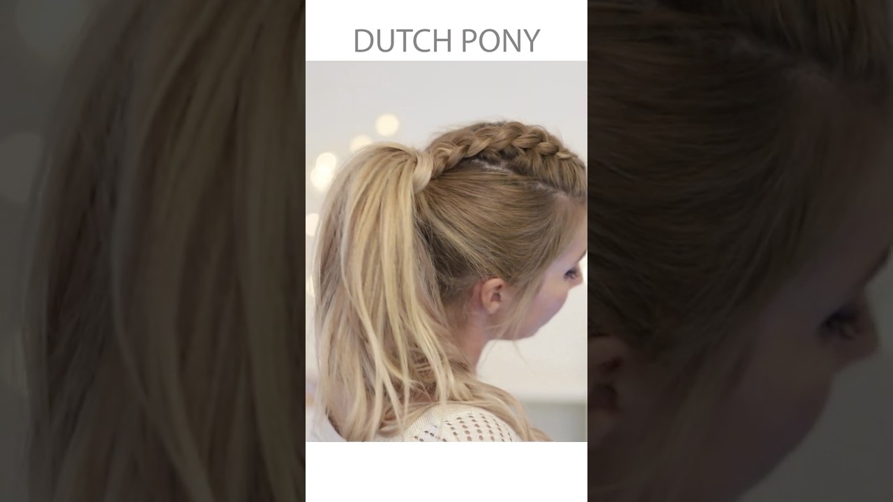 The Perfect Braided High Ponytail! Dutch Braid hairstyle✨ Medium long hair tutorial