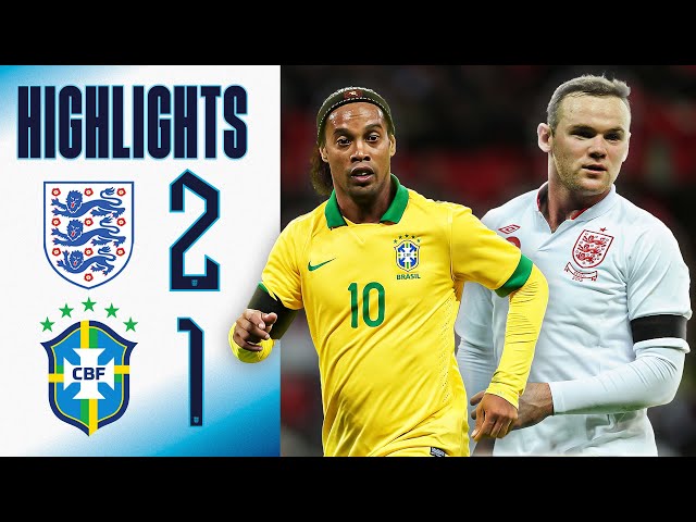 England 2-1 Brazil | Hart Penalty Heroics v Ronaldinho, Rooney u0026 Lampard On Target | Highlights class=