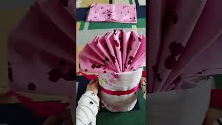 Cara mudah melipat kain sprei untuk seserahan