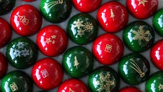 Holiday Chocolate Bonbon Design | Edible Gold and Silver Stamp Technique