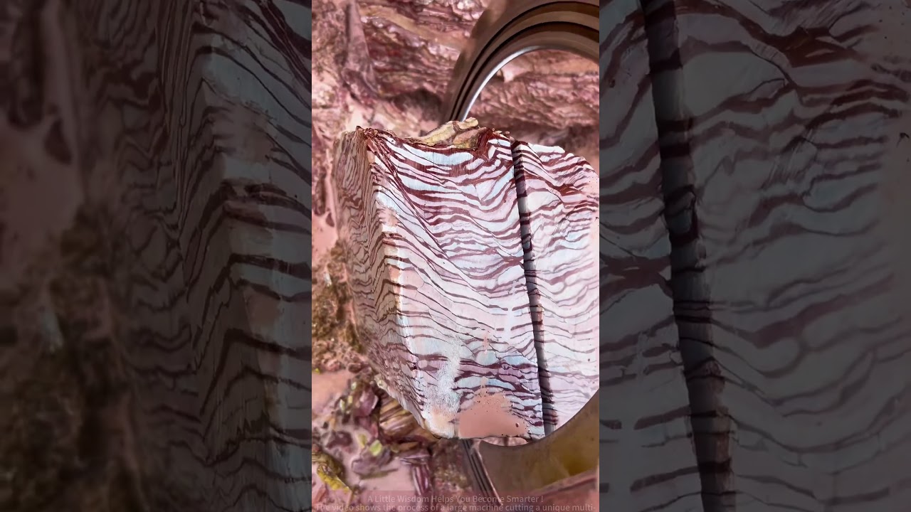 The Stunning Process of Cutting Multi-Color Stone!