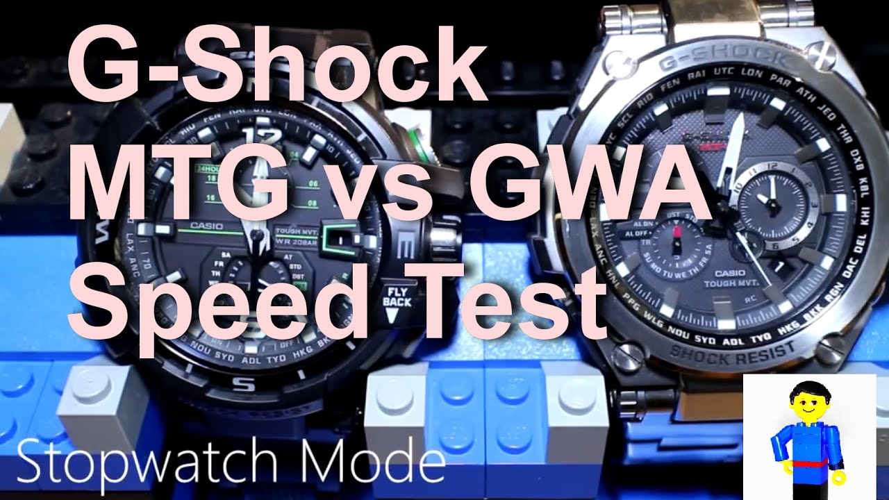 Casio G-Shock MTGS1000D and GWA1100 Speed Test