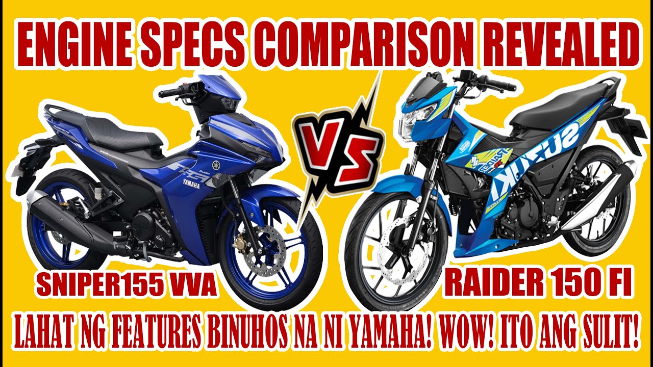 2021 Review Suzuki Raider 150 FI Vs Yamaha Sniper 155VVA Features Engine Specs Review