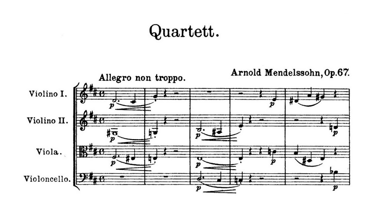 Arnold Mendelssohn – String Quartet No.2, in D major - YouTube