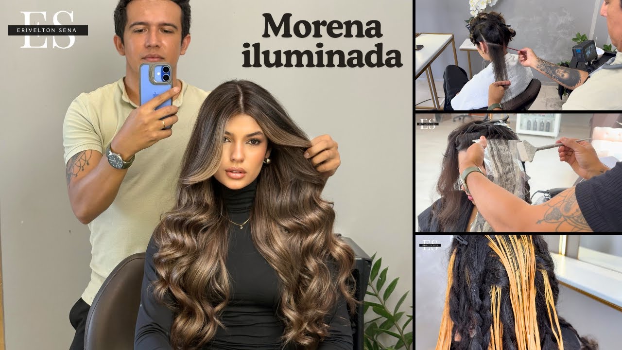 Morena iluminada com poucos papeis.