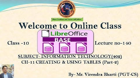 LibreOffice Base (Part-2) Class-10 CBSE