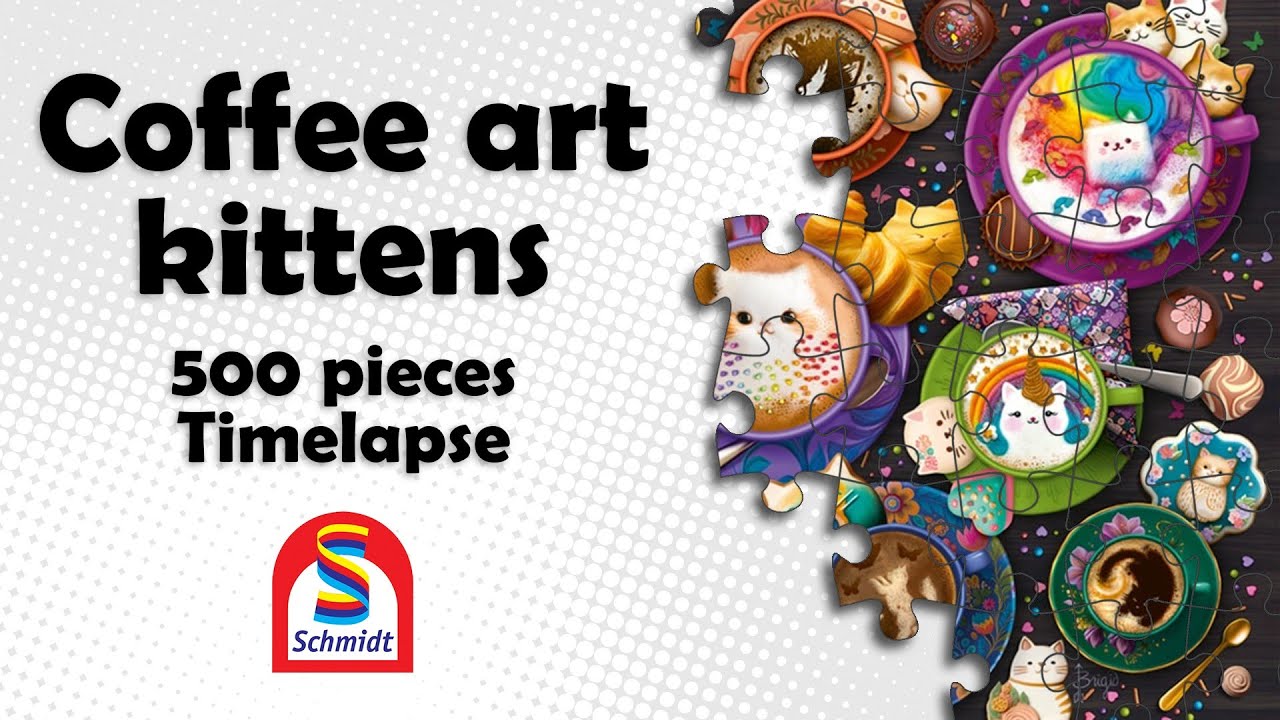 Coffee art kittens (Schmidt 59707) #puzzle #cats #timelapse #schmidt #coffee