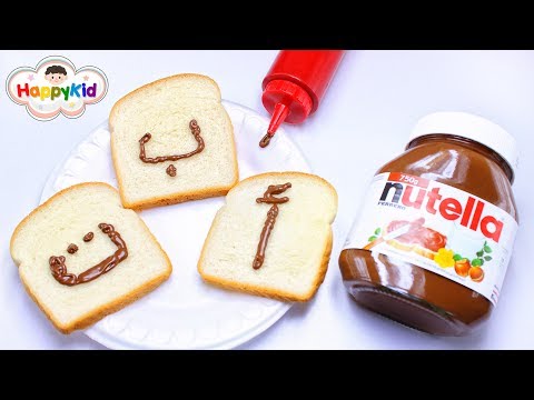 الحروف العربيه بشوكولاتة نوتيلا اللذيذة الف باء تاء Nutella Alphabet 