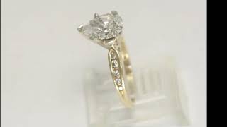 1.60CTW diamond engagement ring 14K yellow gold 1.50CT pear round sz 4.25 - 28340