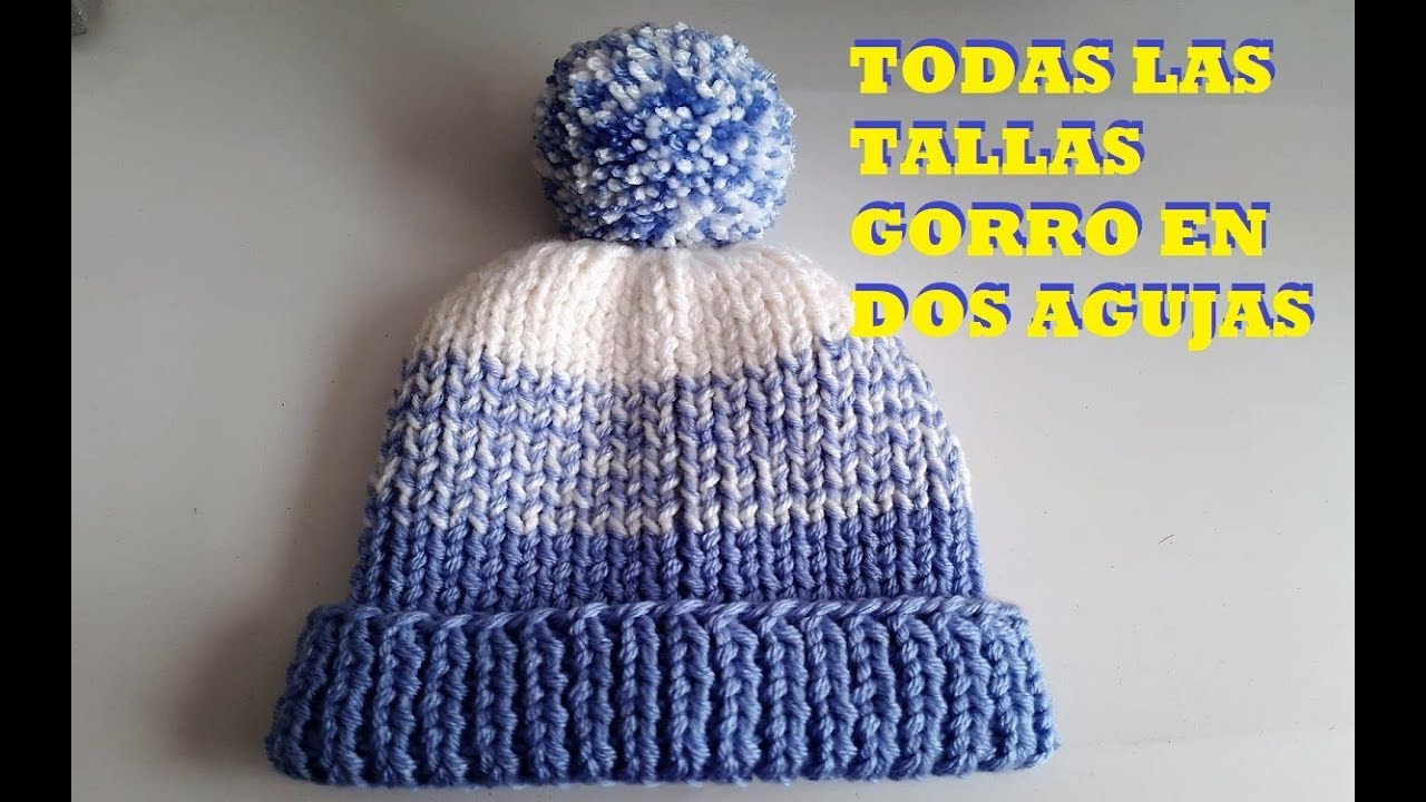 gorro tejido en dos agujas - tutorial - paso a paso - YouTube