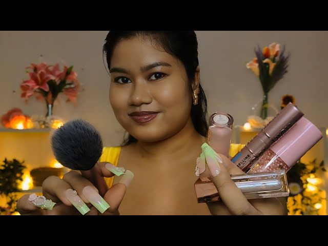ASMR Tingly Bedtime Makeup😴💄 (Layered Sounds, Minimal Talking, Tapping, Up-close Whispers)