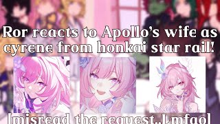 Ror Reacts To Apollos Wife As Cyrene2X, Bruh I Misread The Request Help