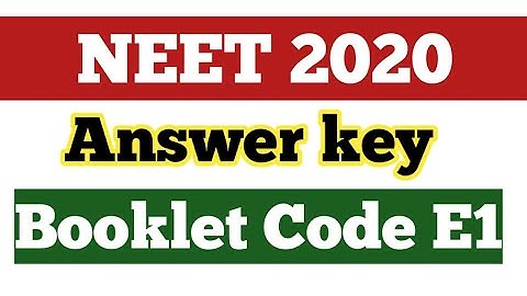 NEET 2020 Solved Questions|Booklet Code E1|Answer key (Biology)