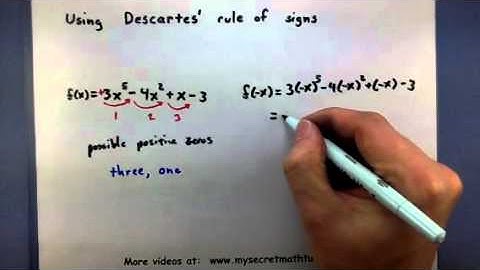 Pre-Calculus - Using Descartes rule of signs (2)
