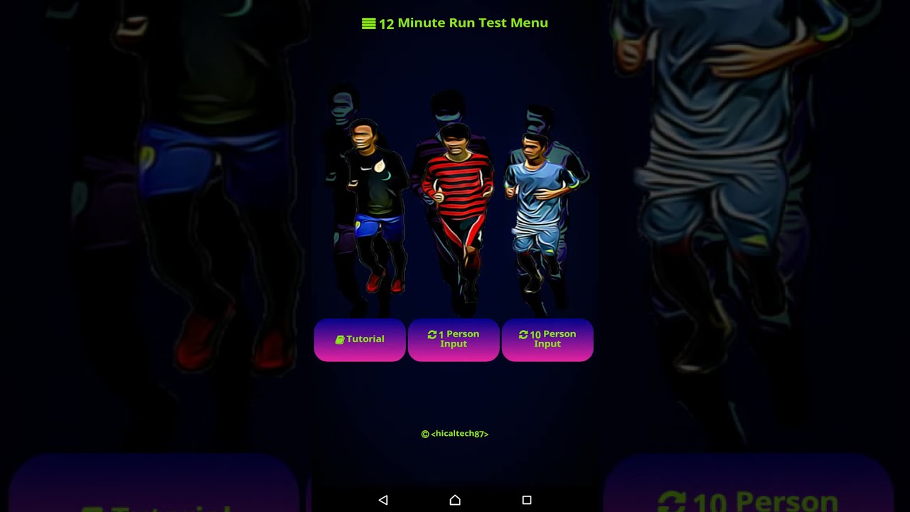 12 Minutes Run Test Android Application Free to Download in Playstore