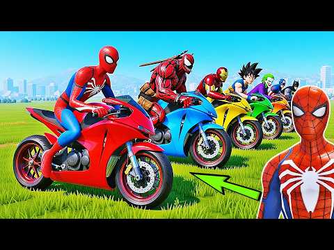 HOMEM ARANHA e AMIGOS SALTO COM MOTO! DESAFIO RAMPA DE FOGO COM SPIDERMAN!