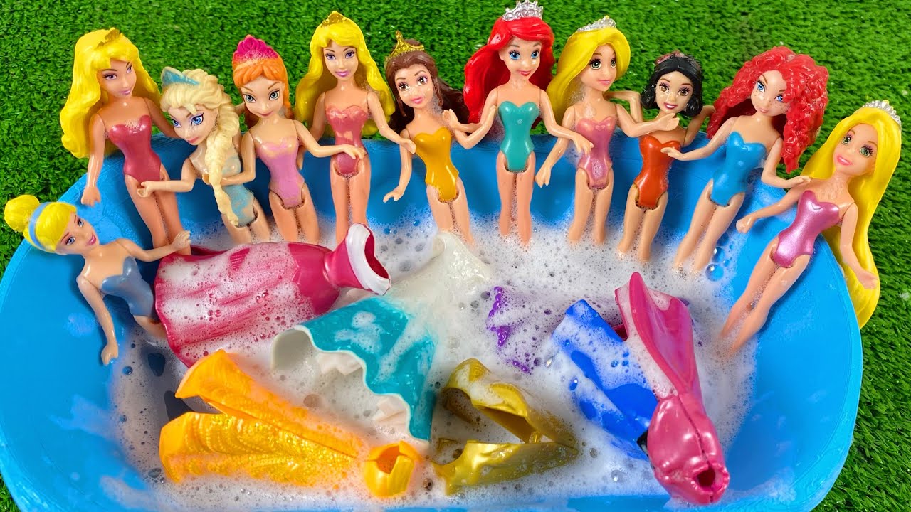 Satisfying ASMR Cleaning! Help Elsa, Anna & Ariel Get Clean Again