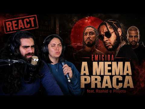 A mema praça part. Rashid e Projota (Lyric Video) - Emicida - React Lucas Meira feat Carol