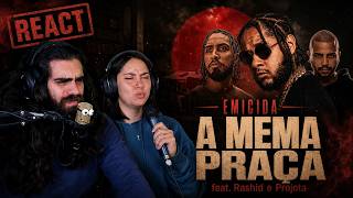 A mema praça part. Rashid e Projota (Lyric Video) - Emicida - React Lucas Meira feat Carol