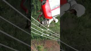 Exame De Cabo De Alta Tenso Com Roupa Conditiva Extremo Perigo