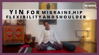 50 Min Yin for migraine relief, shoulder and hip flexibility | IndianYogaGirl