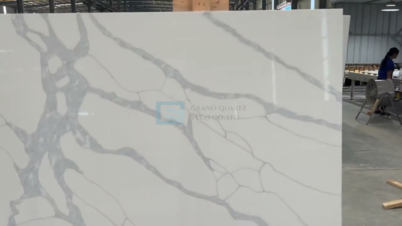 Artificial Quartz Grey Vein White Quartz Slabs for Kitchen Countertop/Furniture/Wall/Tiles T0103