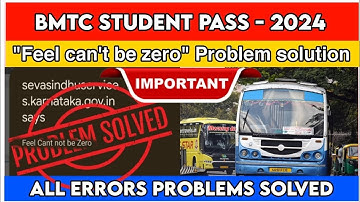 2024 BMTC Student pass error problem/ BMTC pass feel can