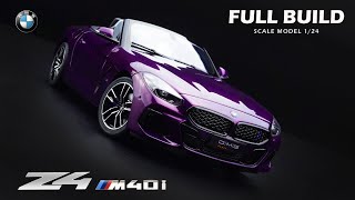 BMW Z4 M40i | Meng Model | 1/24 | Scale Model Building | ASMR |