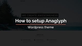 How to setup Anaglyph - WordPress theme