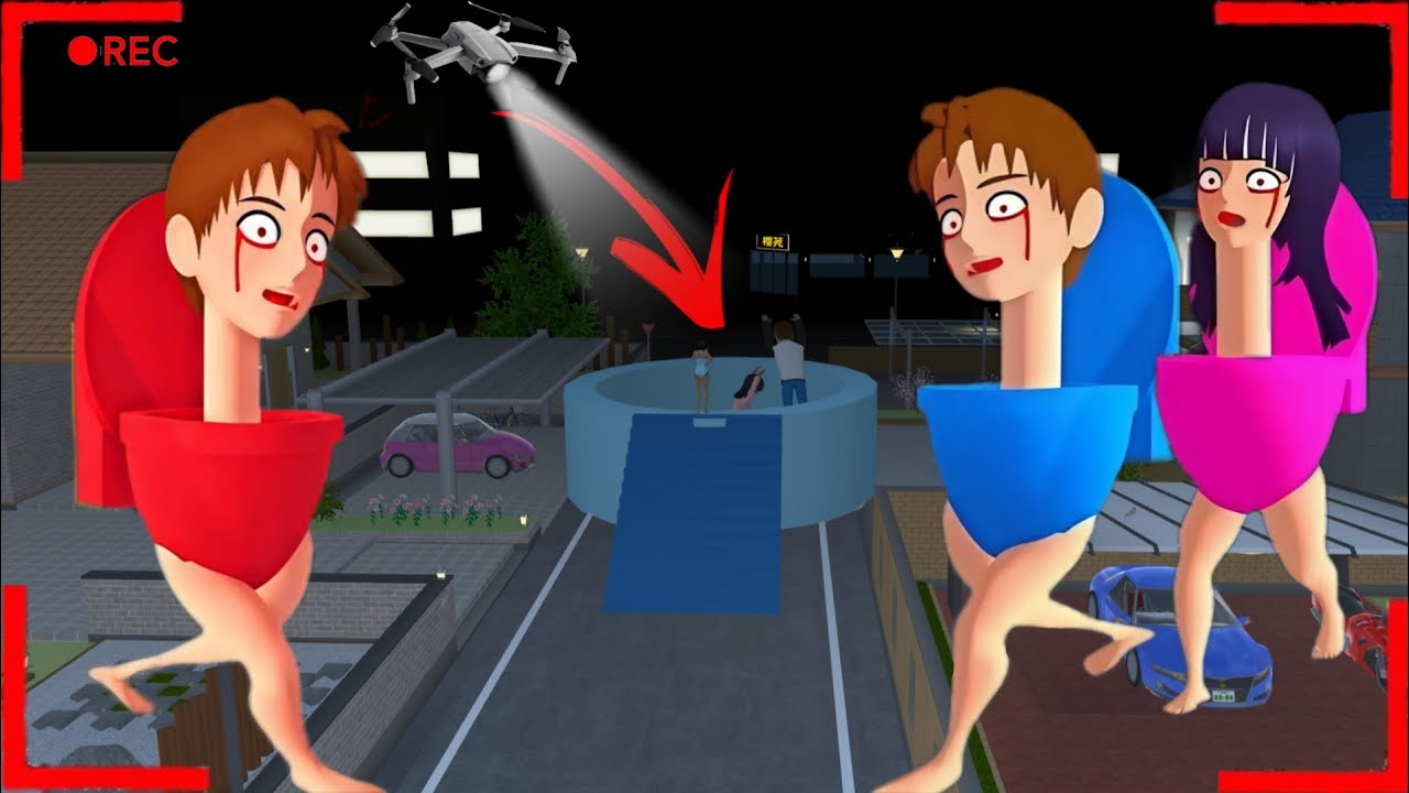 Юта Мио запаниковала после того, как камеры видеонаблюдения зафиксировали унитаз Skibidi перед до...