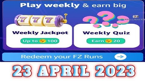 Amazon Funzone Weekly Runs Quiz Answers Today| 23 APRIL 2023|  @dailyquiztime #amazon #amazonfunzon