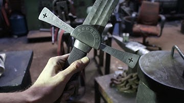 Forging a pattern welded knightly sword, part 9, wire wrap.