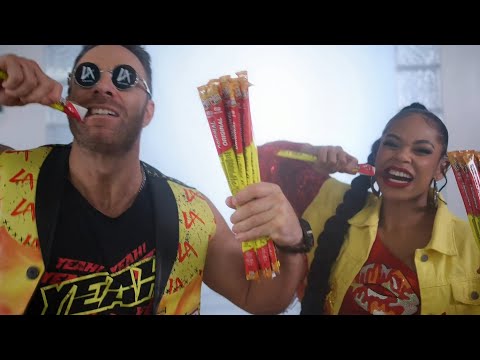 LA Knight and Bianca Belair snap into a Slim Jim!