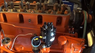 how to time the distributor on a wd45 to the f mark on the flywheel