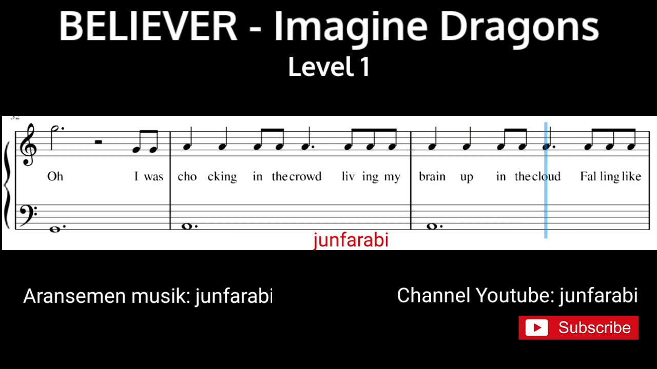 Believer imagine русский. Imagine Dragons Believer Ноты. Беливер на пианино Ноты. Беливер Ноты для фортепиано. Believer imagine Dragons Ноты для фортепиано.