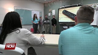 Some Lima City School students pitch their product ideas for a "Shark Tank" project