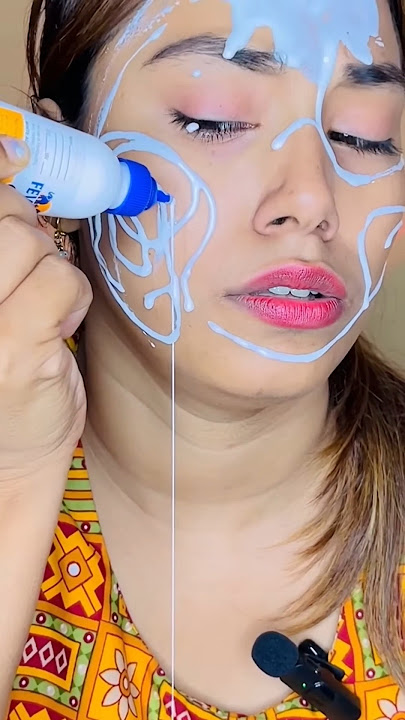 Fevicol challenge ЁЯШнЁЯС╗#beutyhack #beatyhacks #makeuohacks