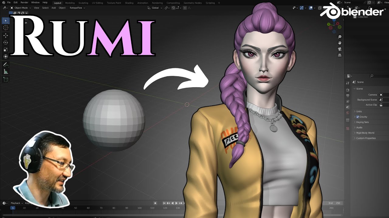 Sculpting KPop Demon Hunters in Blender - Rumi - YouTube