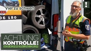 800 Kilo zu SCHWER!  Autoreifen bis unter's Dach geladen! | Achtung Kontrolle