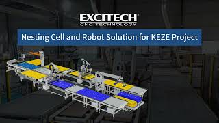Robot loading and unloading stacking for nesting cells