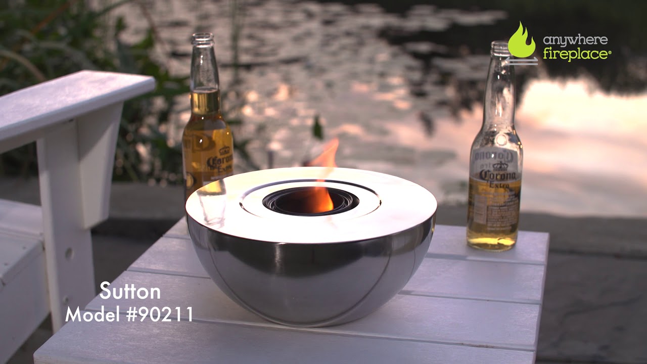 Sutton Indoor/Outdoor Table Top Gel Fireplace - Anywhere