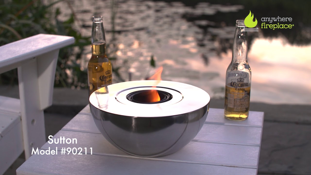 Anywhere Fireplace Sutton // Indoor/Outdoor Fireplace + 12-Pack SunJel Fuel (Stainless Steel) video thumbnail