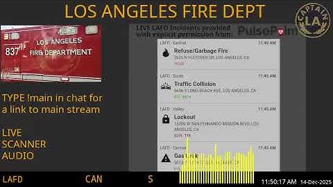 LAFD - *LIVE* Los Angeles Fire Department SCANNER Radio // FIRE & EMS // 14-Dec-2025 // LA CAPTAIN
