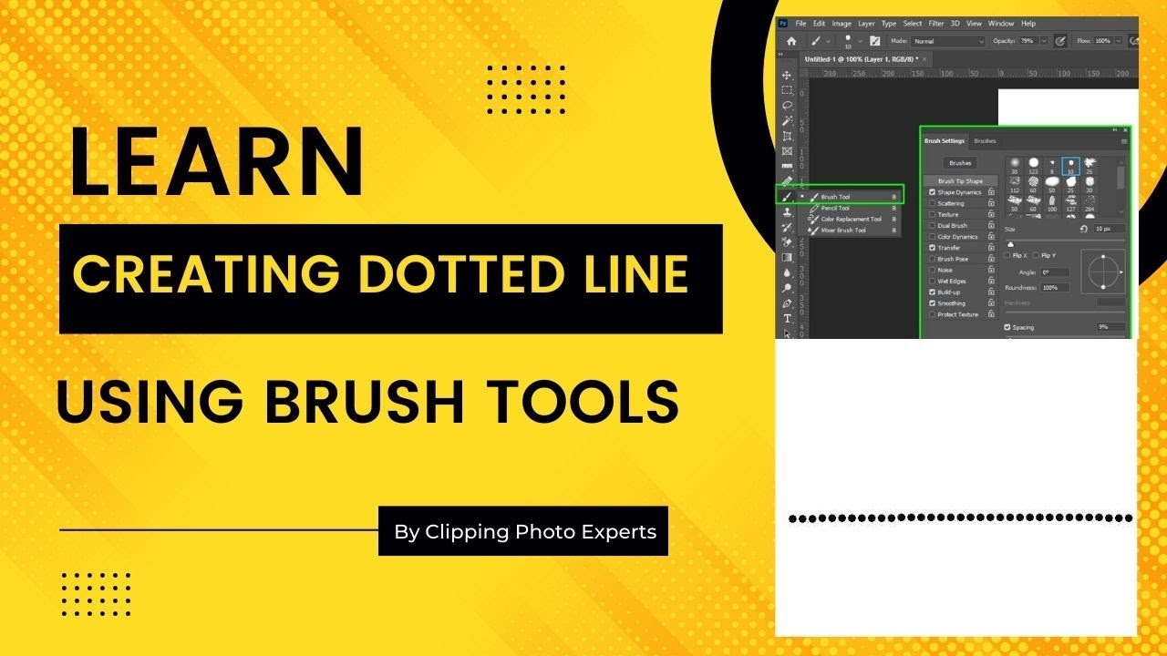 Create a dashed line or dotted line with brush tools | Clipping Photo ...