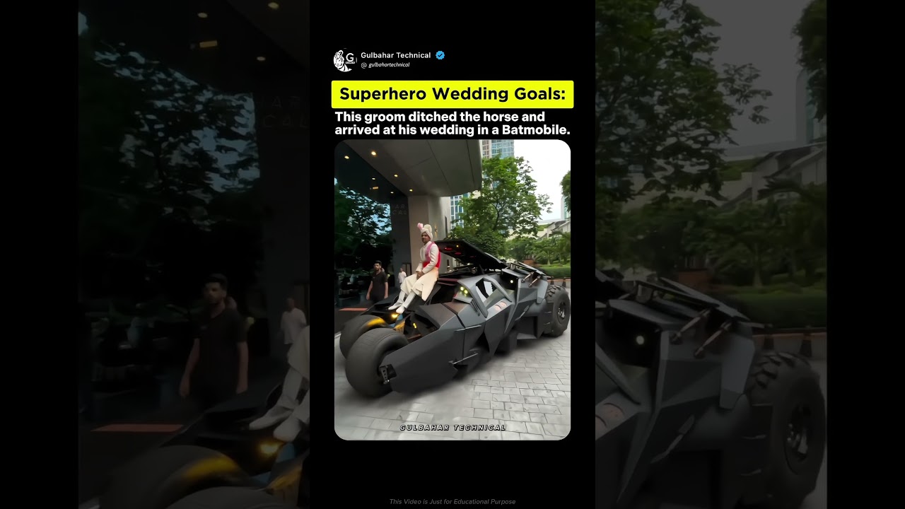 Indian Groom skips the horse & enters in a Batmobile | Wedding goals straight out of Gotham 😱🚗